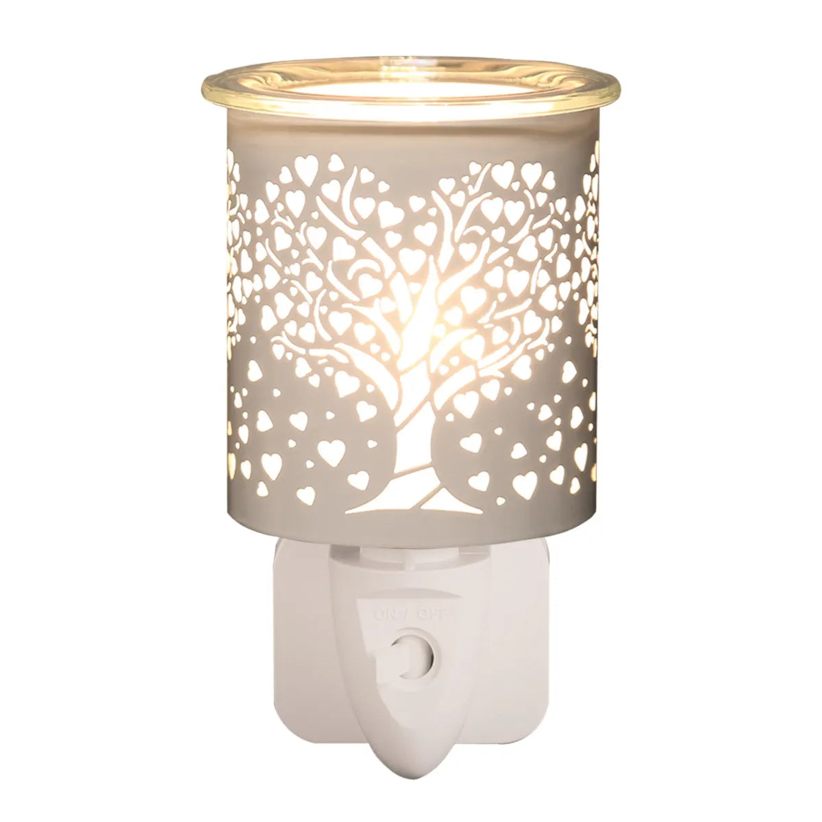 Plug In White & Gold Heart Tree 13cm