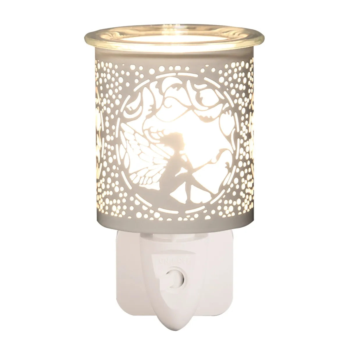 Plug In White & Gold Seat Fairy 13cm