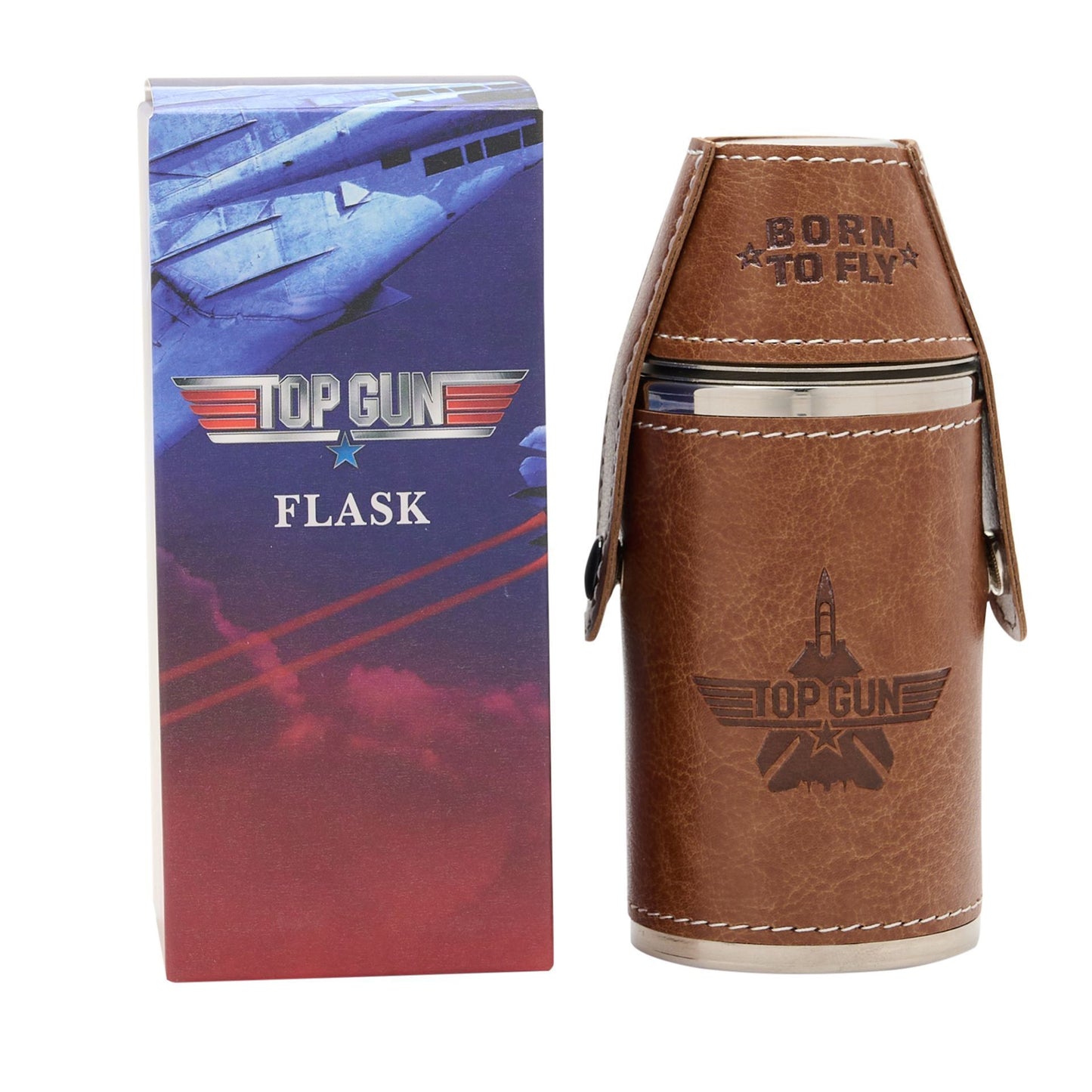 WDP Top Gun Metal Travel Flask 6oz Brown
