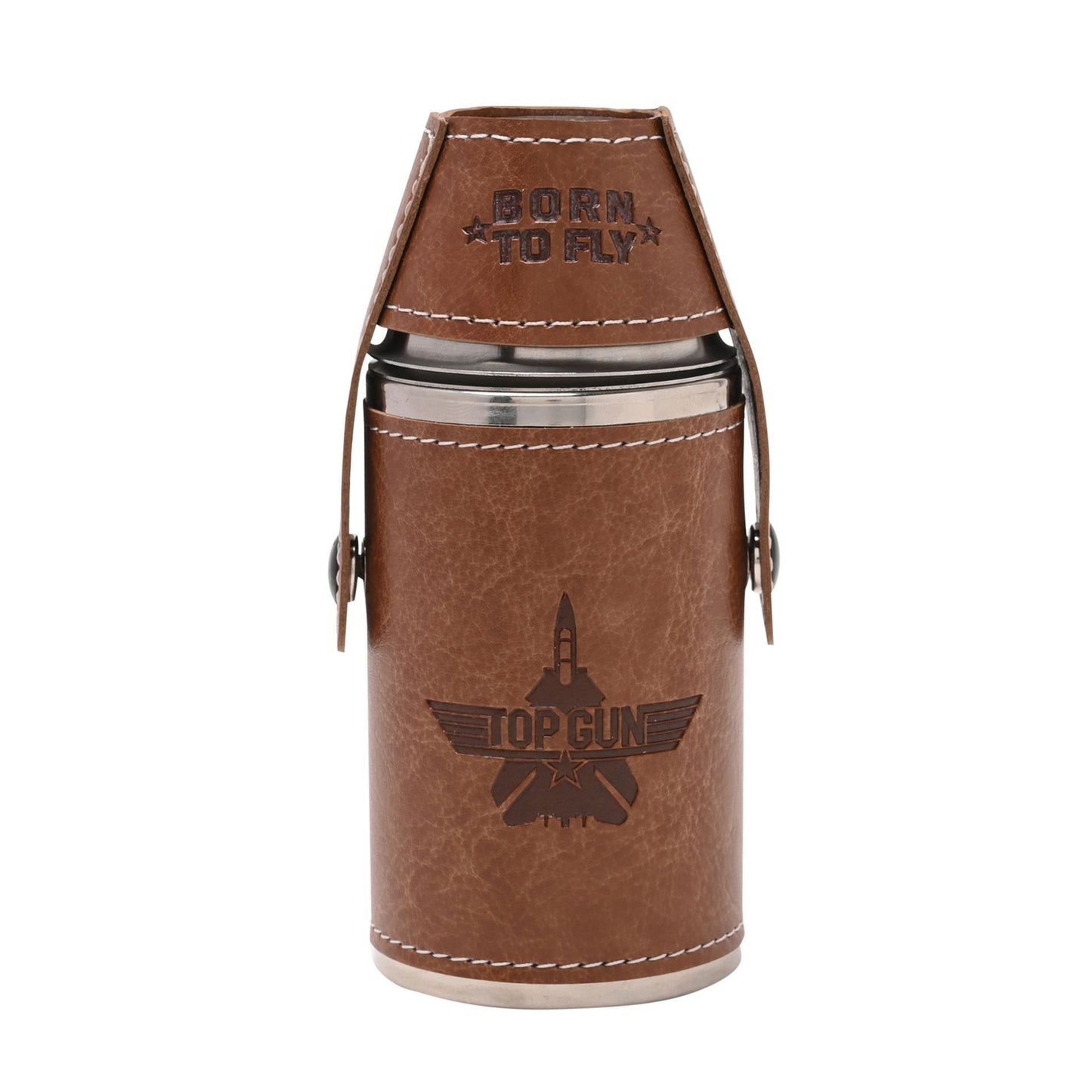 WDP Top Gun Metal Travel Flask 6oz Brown