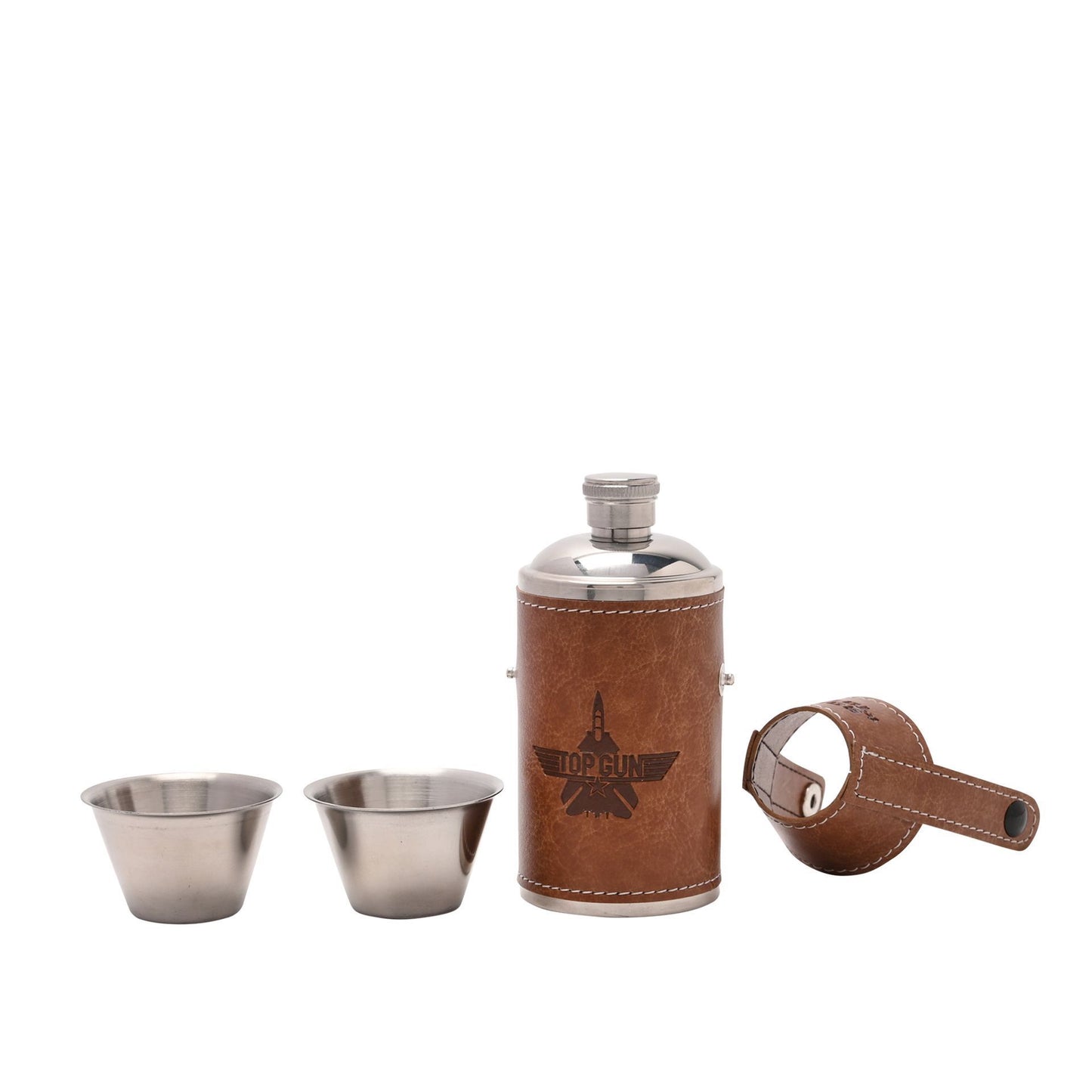 WDP Top Gun Metal Travel Flask 6oz Brown