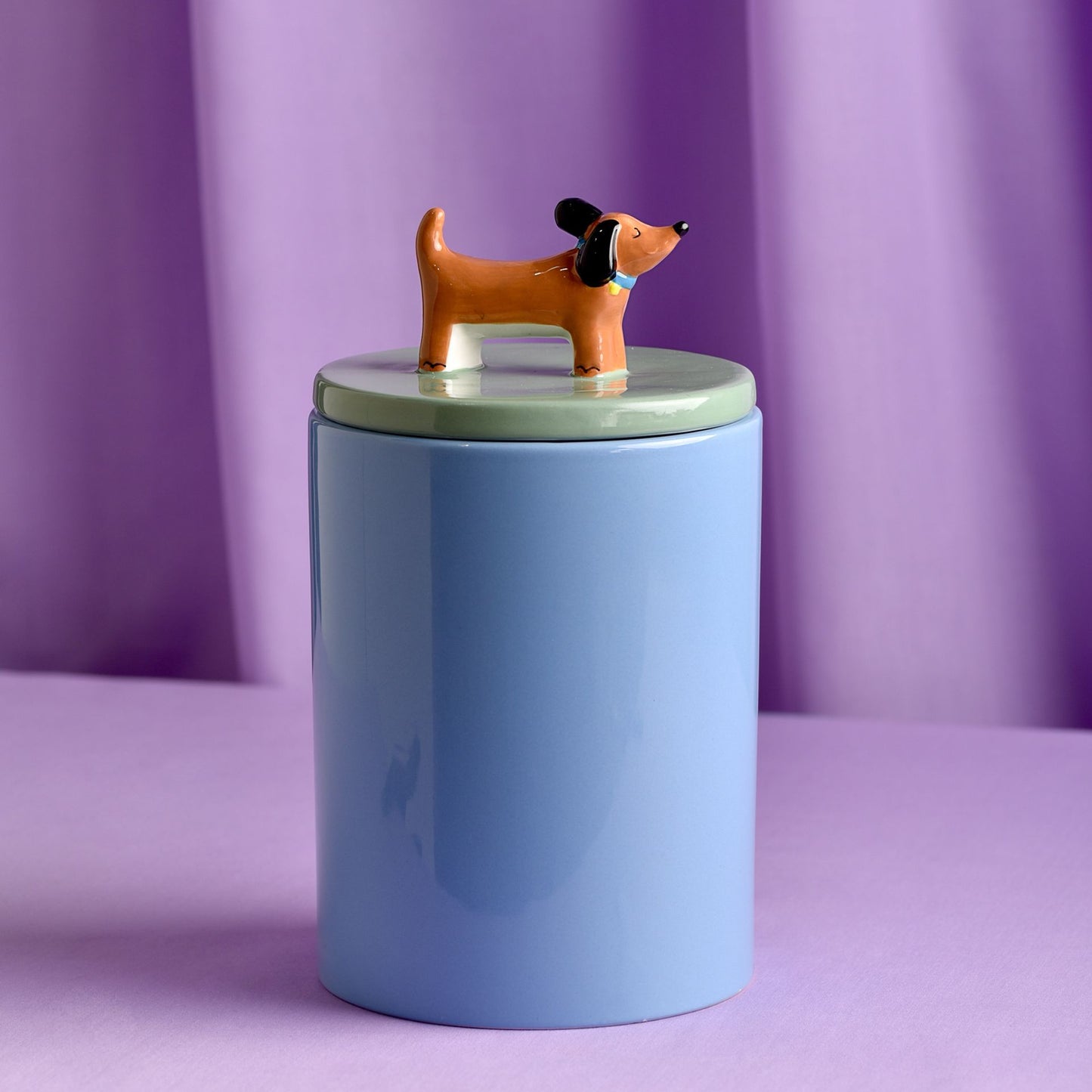 WDP Raspberry Blossom Ceramic Dog Treat Jar