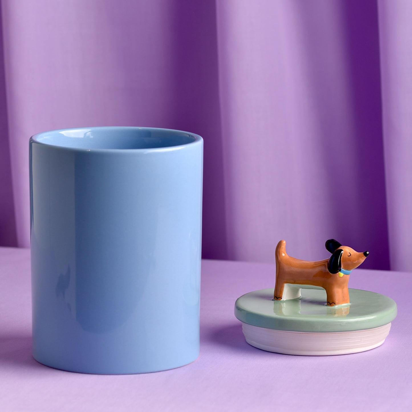 WDP Raspberry Blossom Ceramic Dog Treat Jar