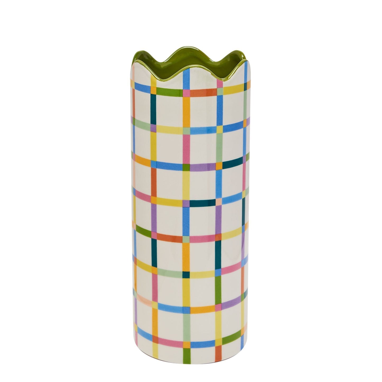 WDP Raspberry Blossom Tall Chequered Vase