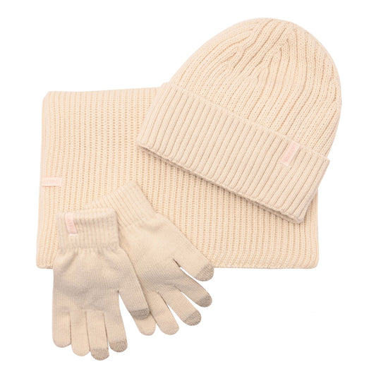 WDP Sophia Layers Cosy Knit Hat Glove & Scarf Gift Set - Ivory
