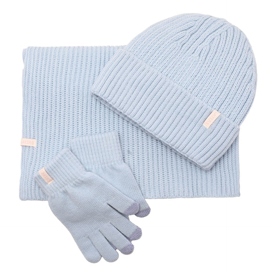 WDP Sophia Layers Cosy Knit Hat Glove & Scarf Gift Set - Powder Blue