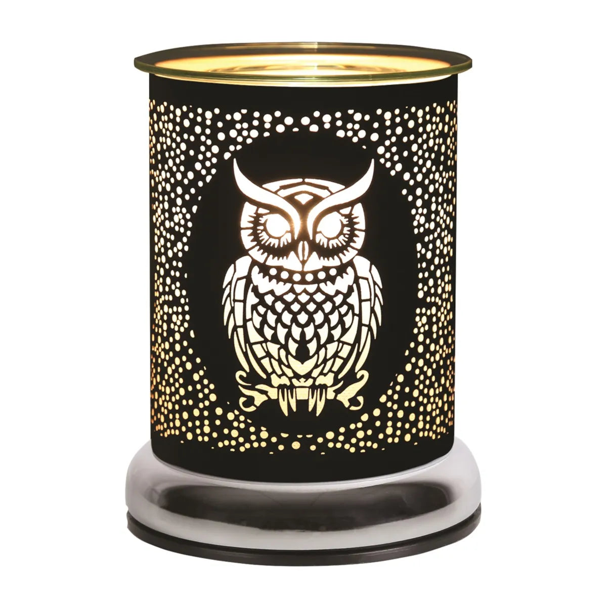 Elec Burner Touch Owl Black 17cm