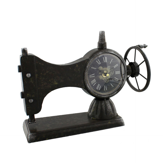 WDP Metal Mantel Clock Sewing Machine