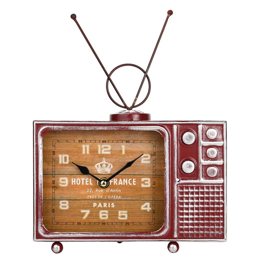 WDP Hometime Metal Mantel Clock Retro TV