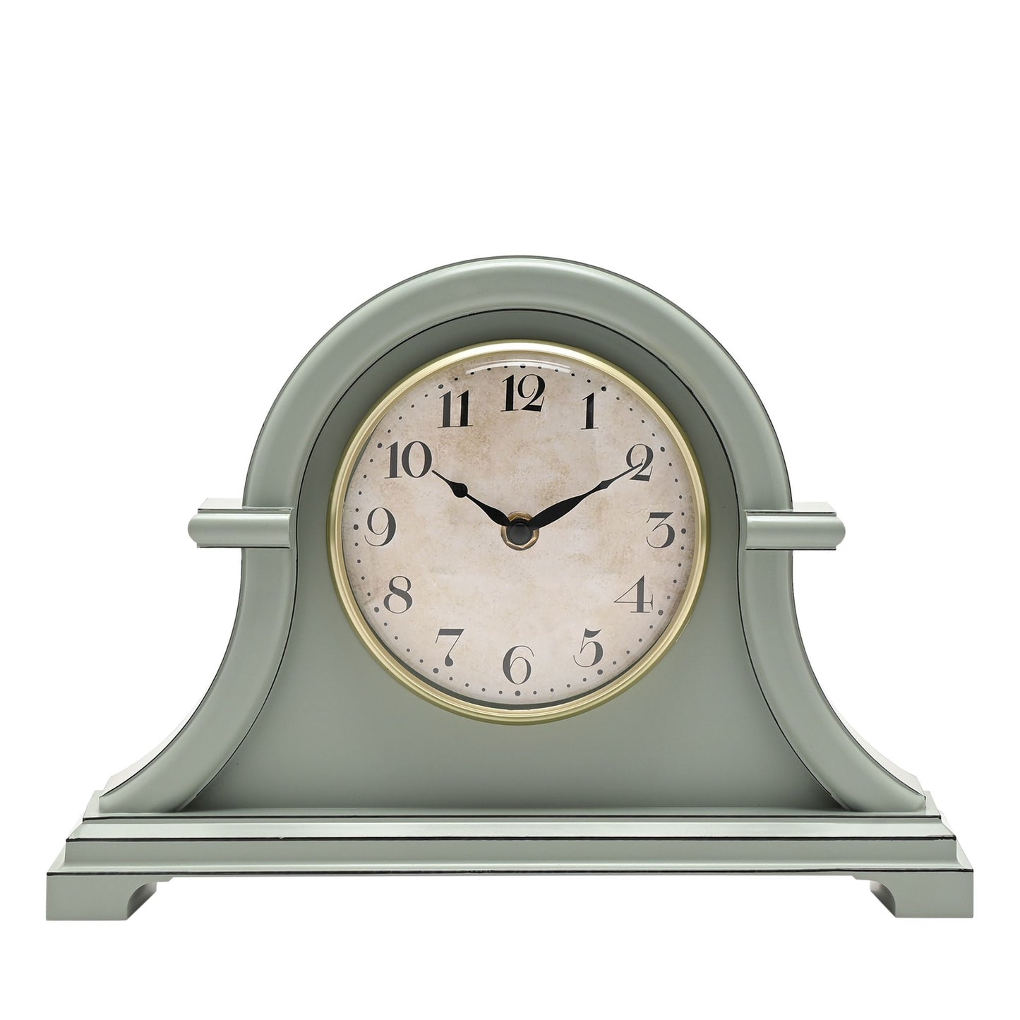 WDP Broken Arch Mantel Clock Sage Green