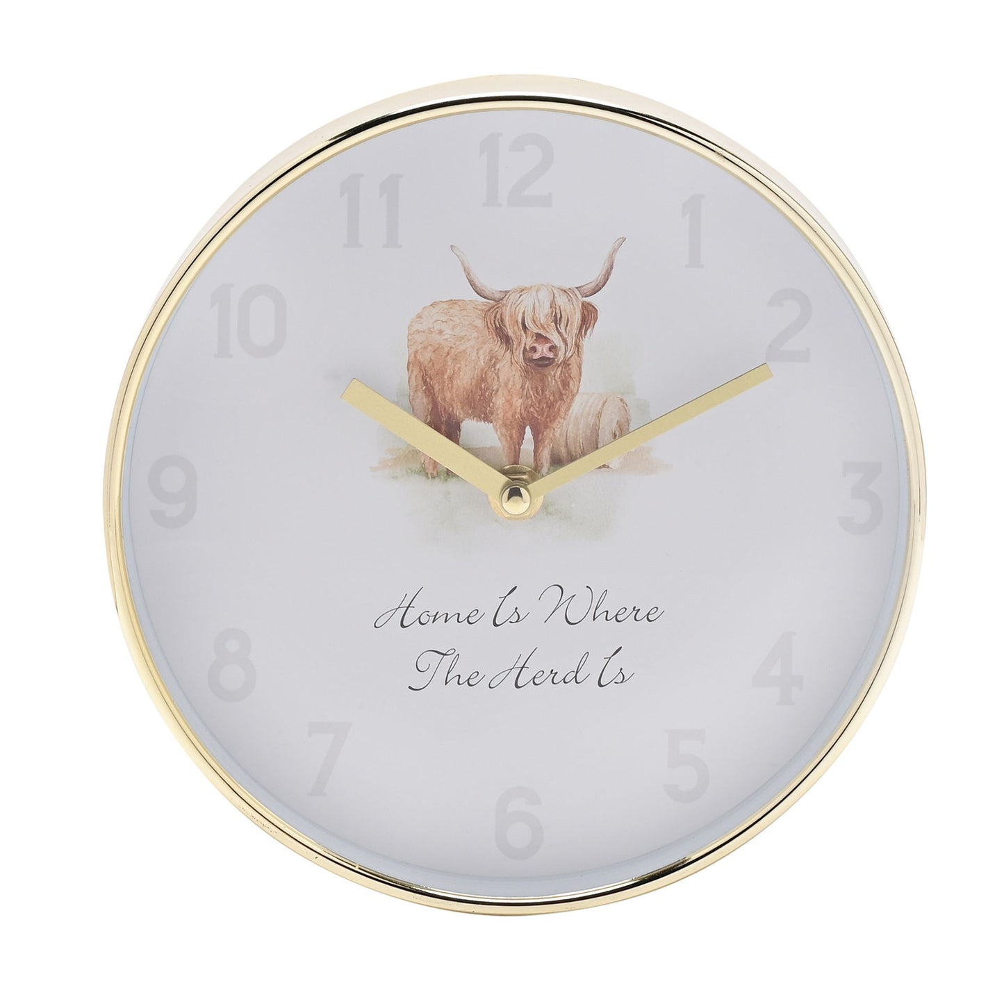 WDP Wall Clock 20cm Highland Cow Design
