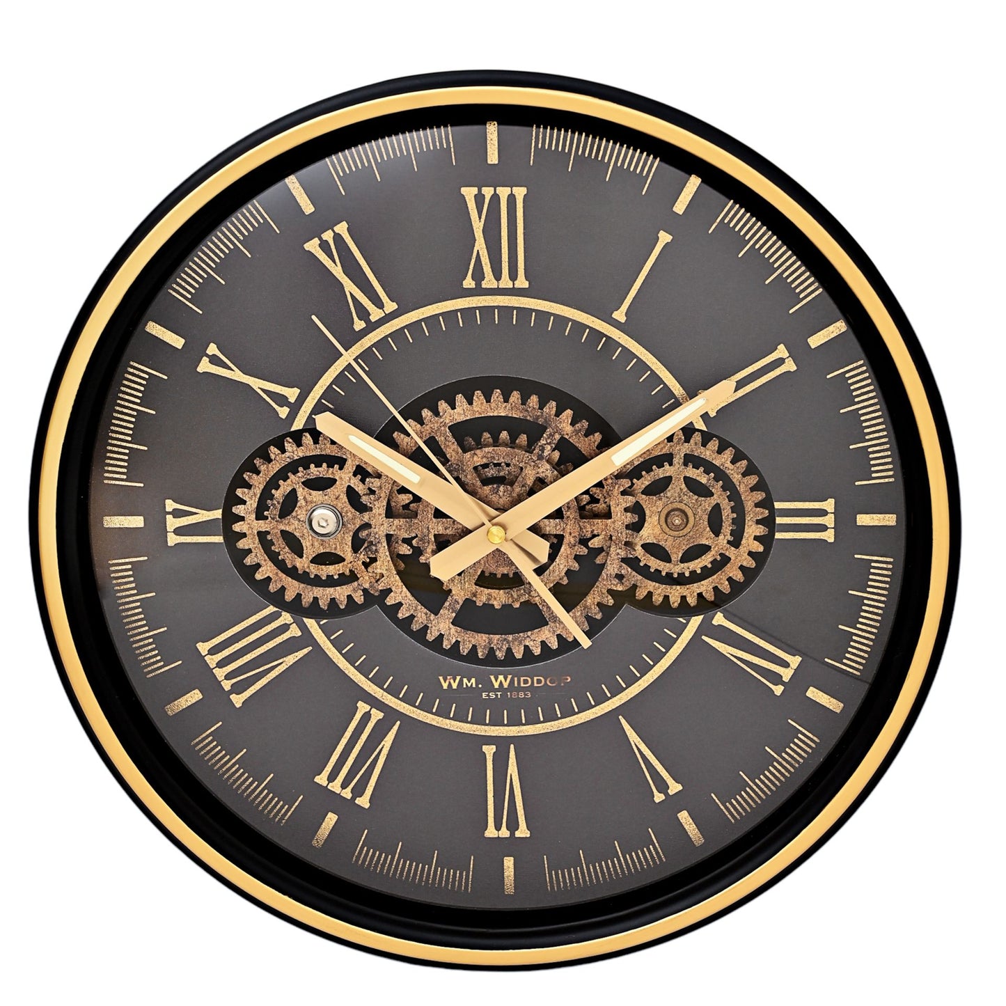 WDP Clock Moving Gears Metal Frame 35cm