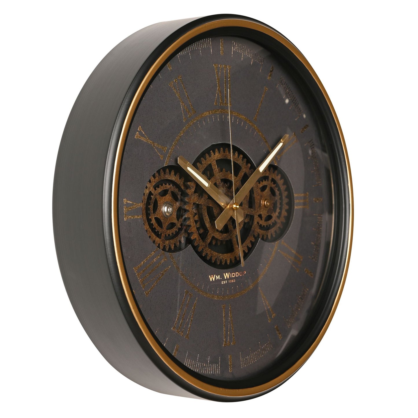WDP Clock Moving Gears Metal Frame 35cm