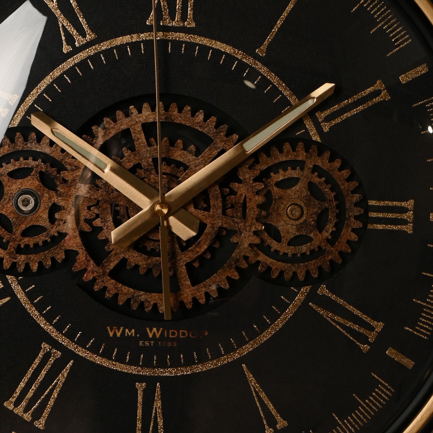 WDP Clock Moving Gears Metal Frame 35cm