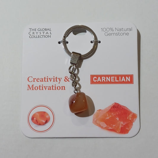 Gemstone Keyring - Creativity & Motivation Carnelian