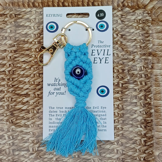 Evil Eye Keyring - Blue Woven