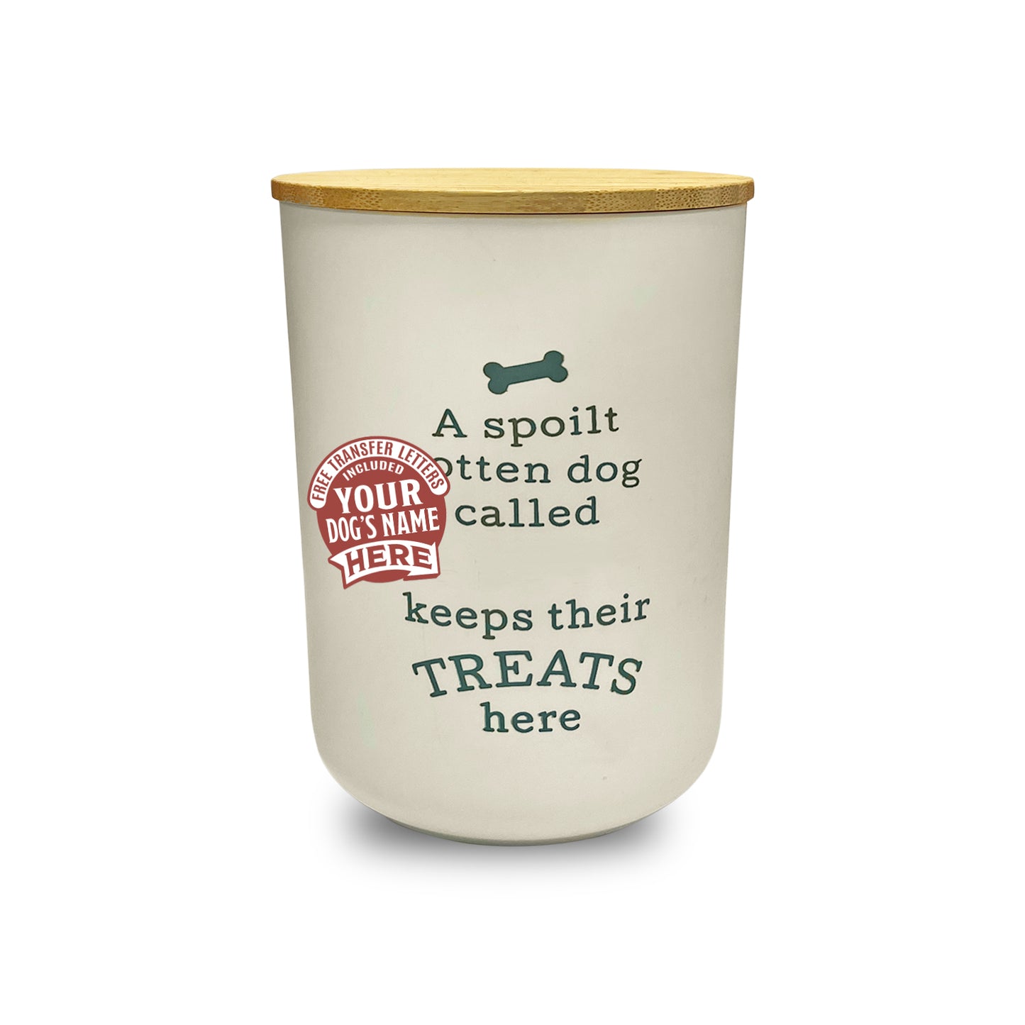 Dog Treat Jar - Blank Cream