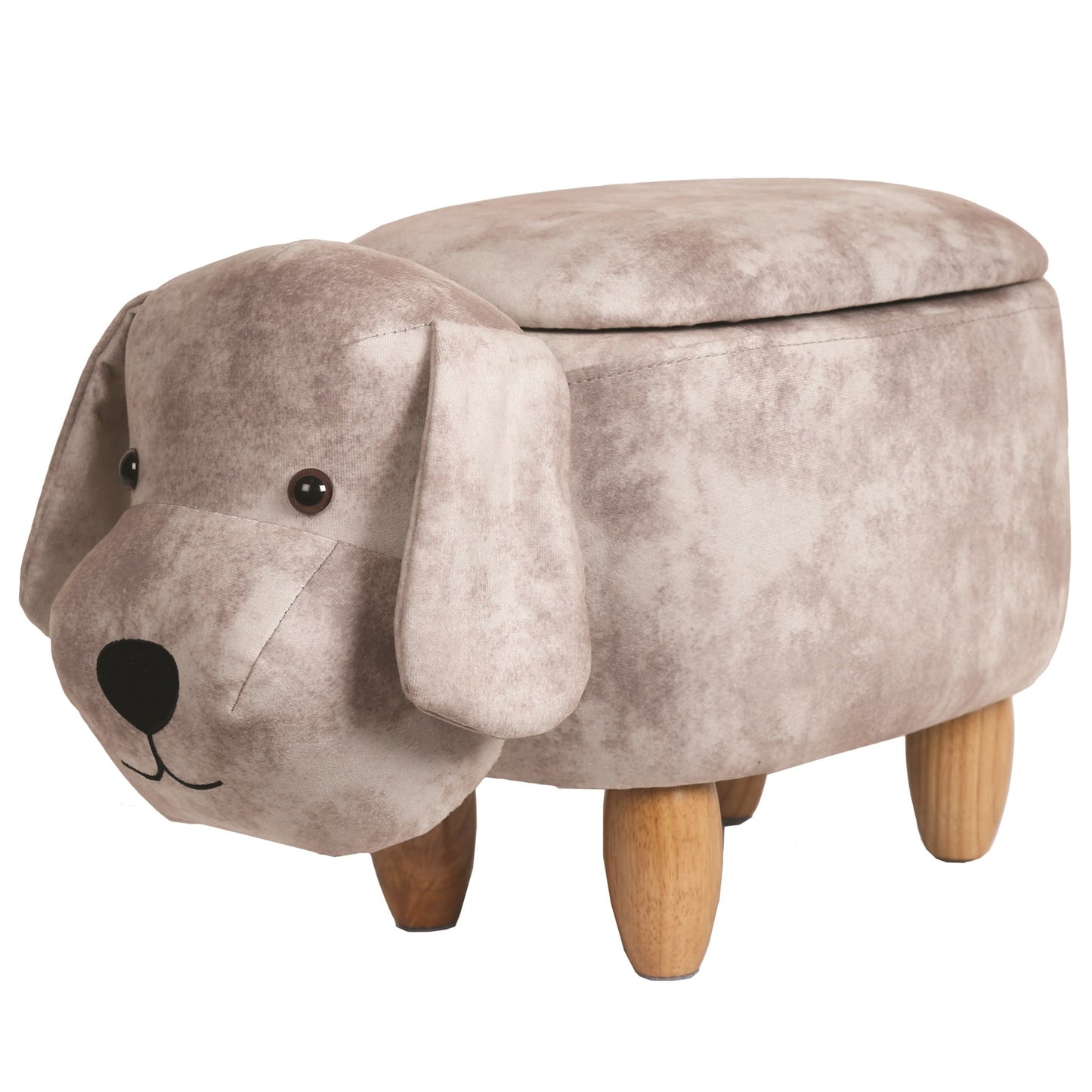 Grey Dog Storage Footstool