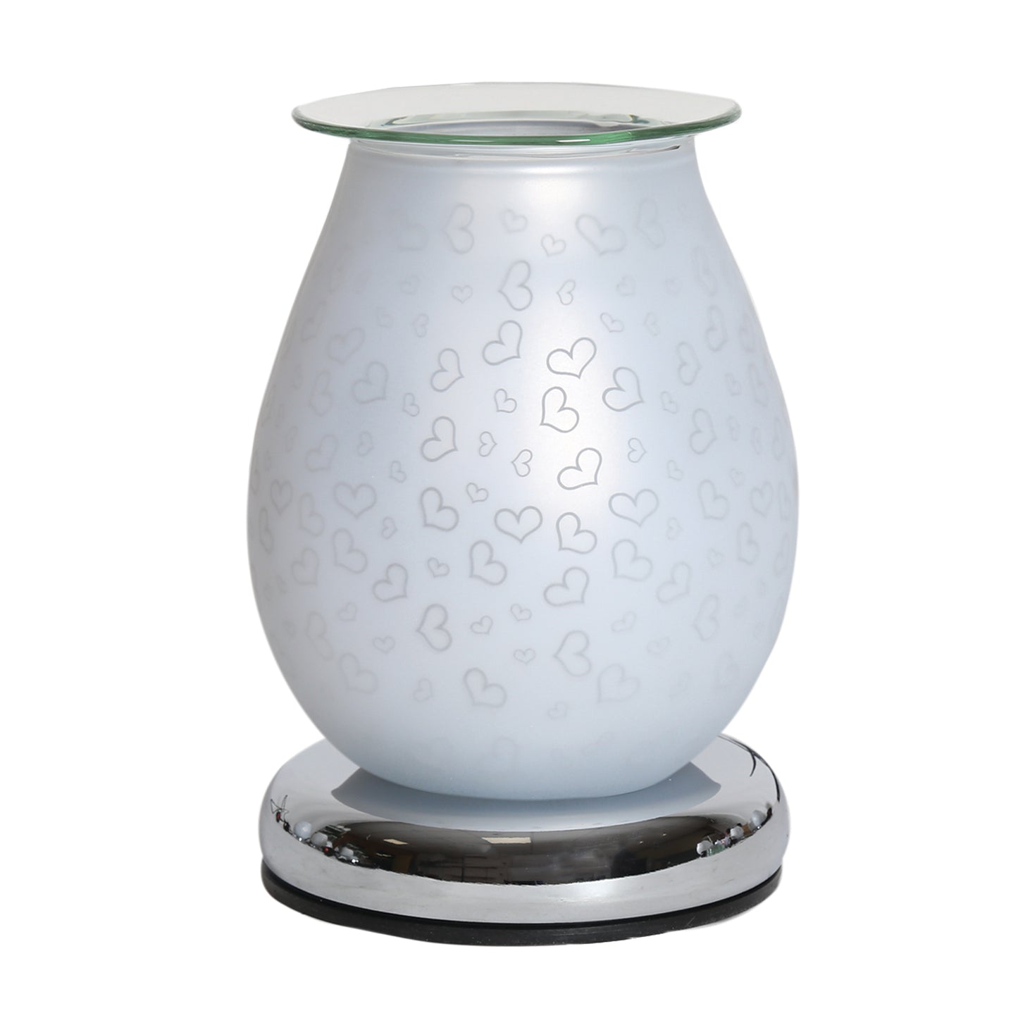 White Satin Electric Burner - Hearts