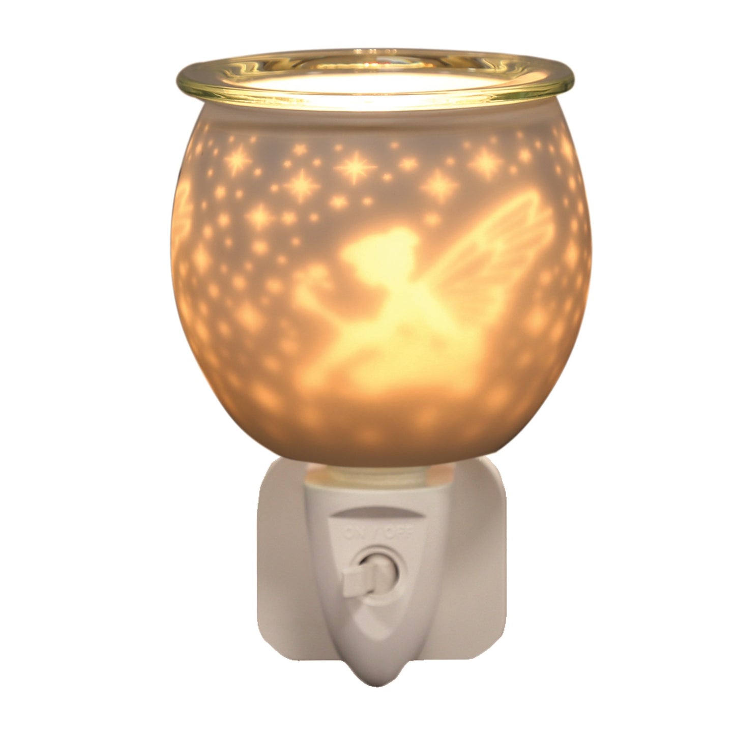 Plug In White Satin Wax Warmer - Sitting Fairy