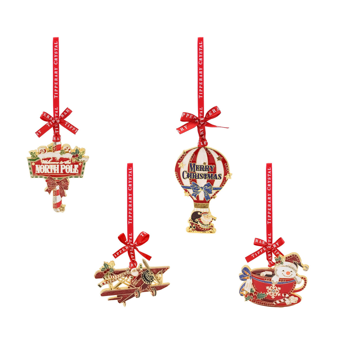 TC Sparkle Merry Christmas Set of 4 Christmas Decorations