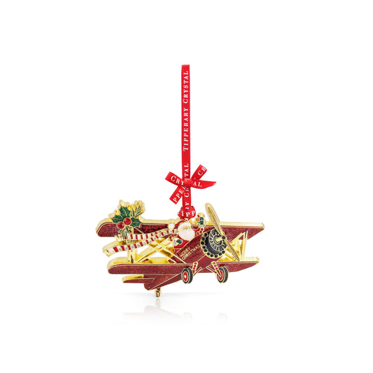 TC Sparkle Santa in Bi-Plane Decoration