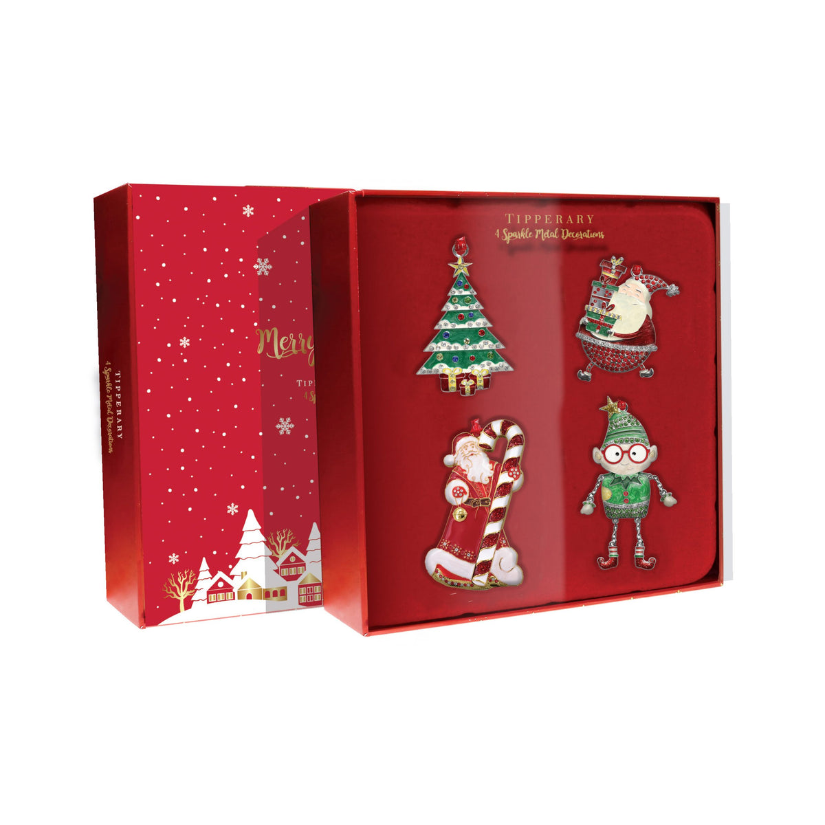 TC Sparkle Christmas Eve Set of 4 Decorations