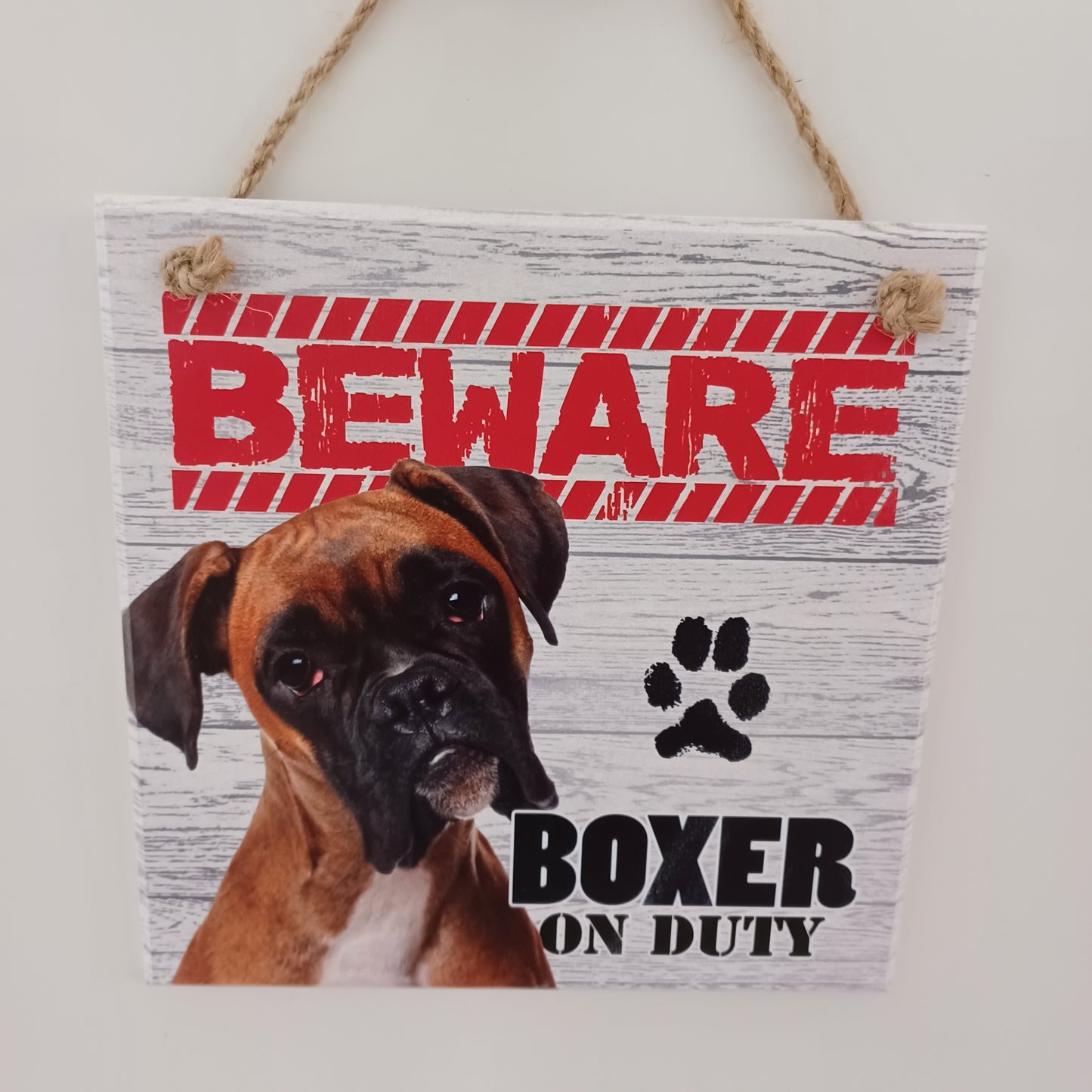 Beware Dog Plaque - Boxer