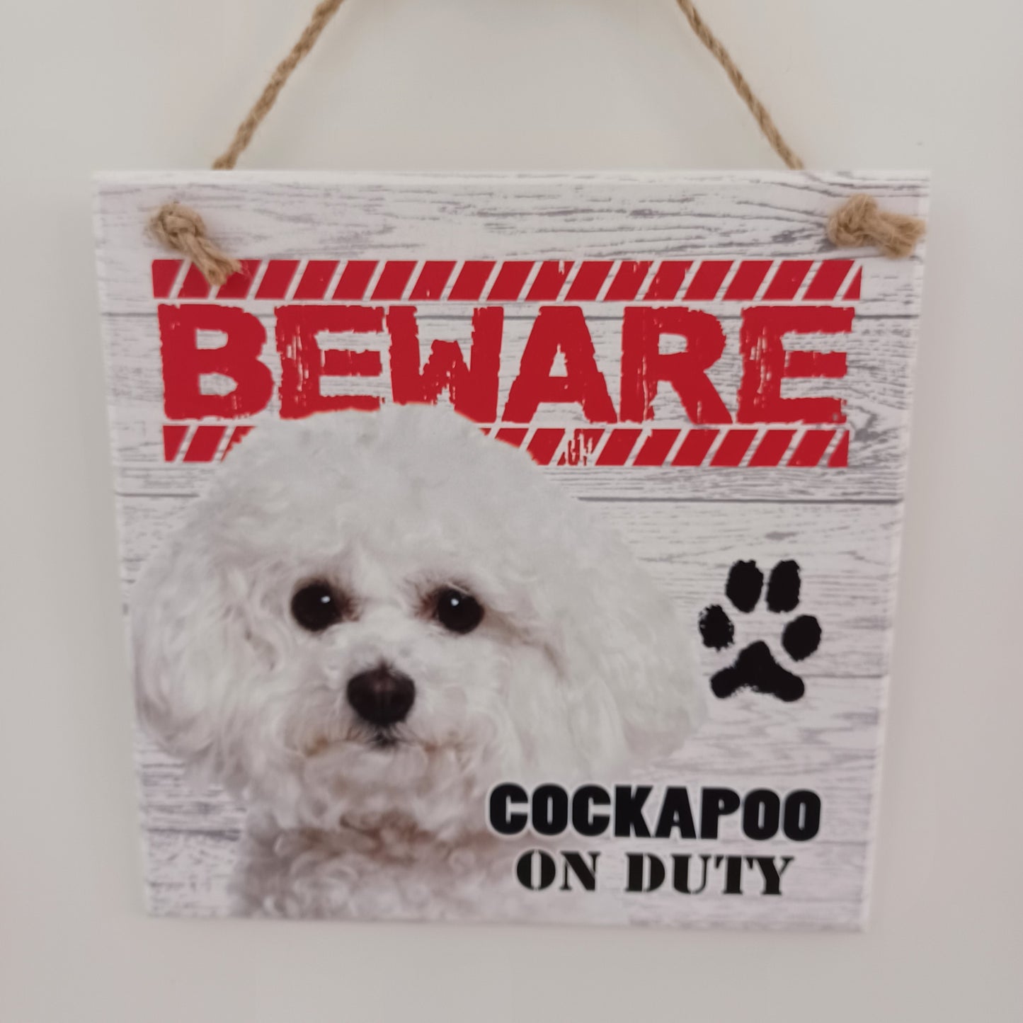 Beware Dog Plaque - Cockapoo