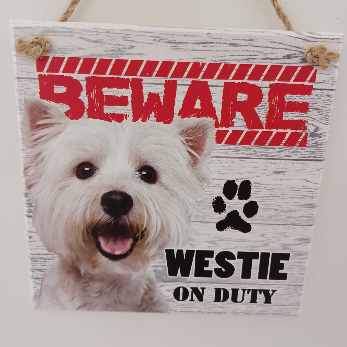 Beware Dog Plaque - West Highland Terrier