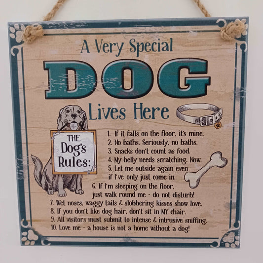 Vintage Plaque - Dog Lives Here