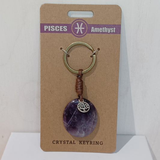Crystal Keyring - Pisces Amethyst