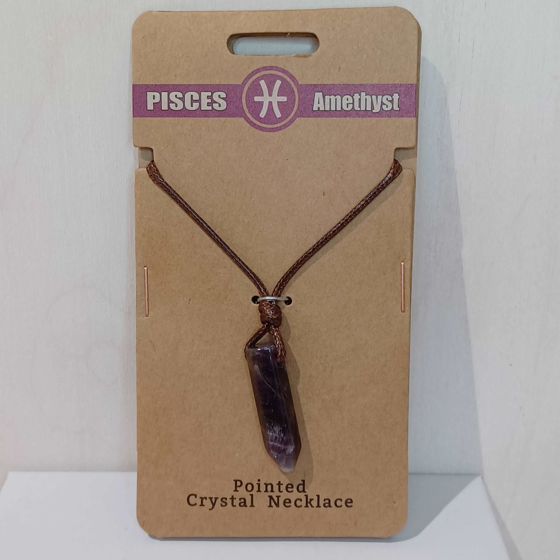 Pointed Crystal Necklace - Pisces Amethyst