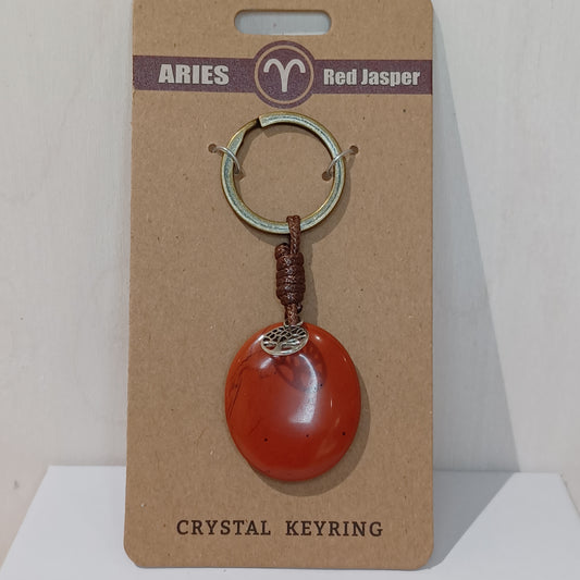 Crystal Keyring - Aries Red Jasper