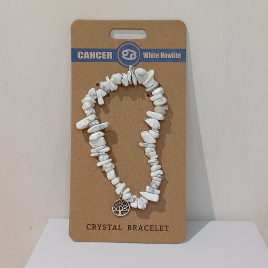 Crystal Bracelet - Cancer White Howlite
