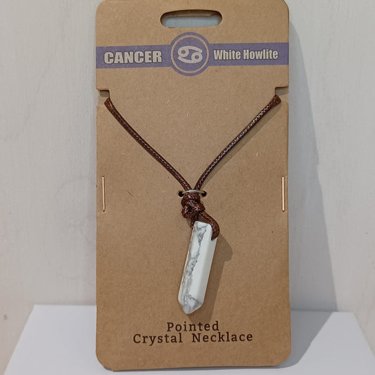 Pointed Crystal Necklace - Cancer White Howlite