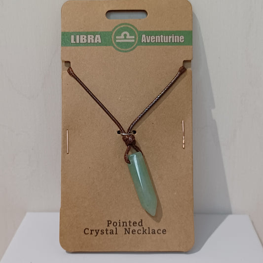 Pointed Crystal Necklace - Libra Aventurine