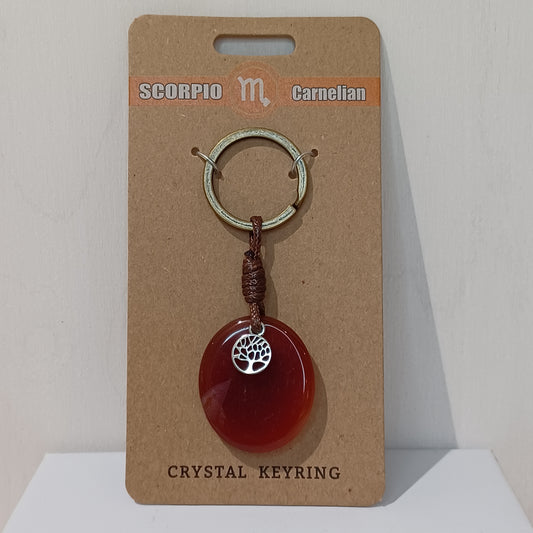 Crystal Keyring - Scorpio Carnelian