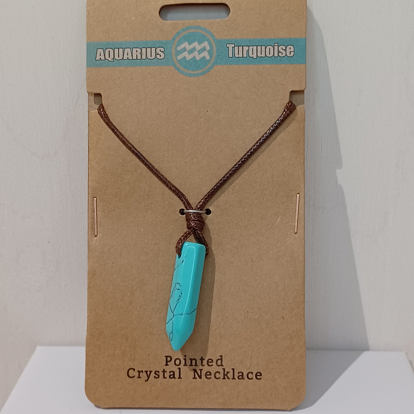 Pointed Crystal Necklace - Aquarius Turquoise