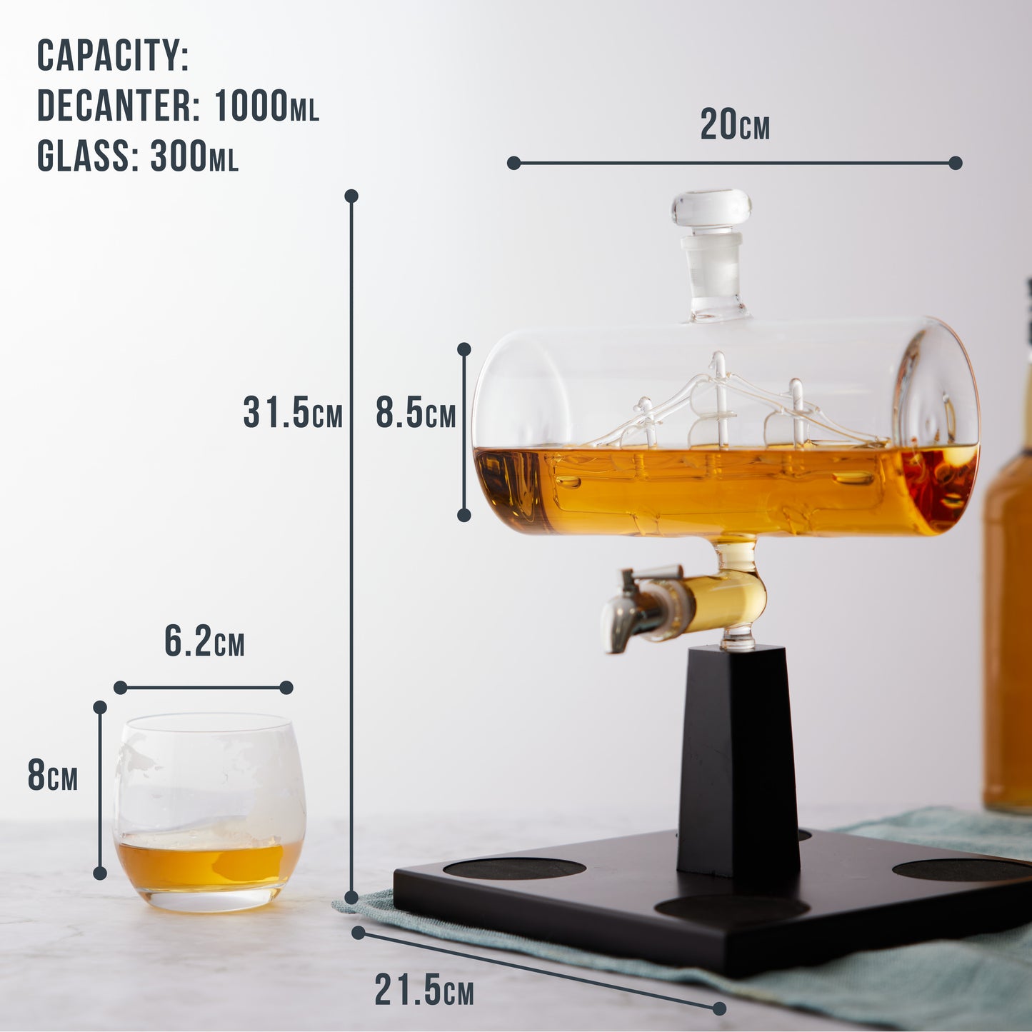 OS Ship Whiskey Decanter Set