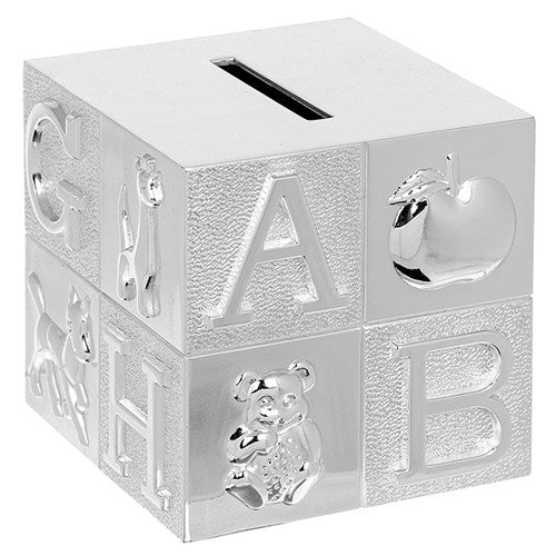 JD Deluxe Silver Plated Money Box Cube