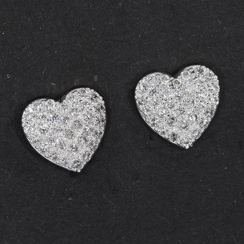 JD Equilibrium Sparkle Heart Clip On Earring