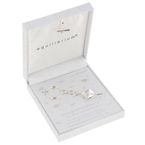 JD Graduation Silver Plated Keyring