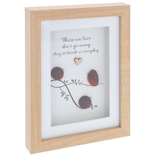 JD Pebble Glass Plaque Robin Love