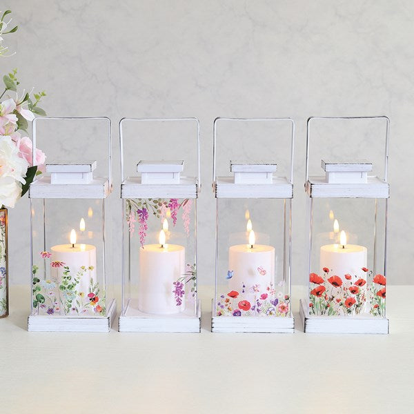 ST LED Floral Lantern 26cm 4 asst