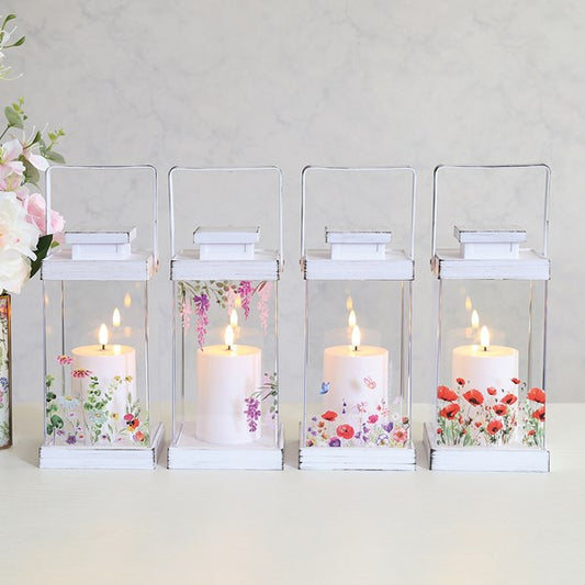 ST LED Floral Lantern 26cm 4 asst