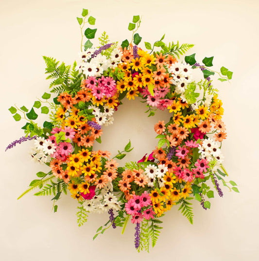 Daisy Meadow Wreath 60cm