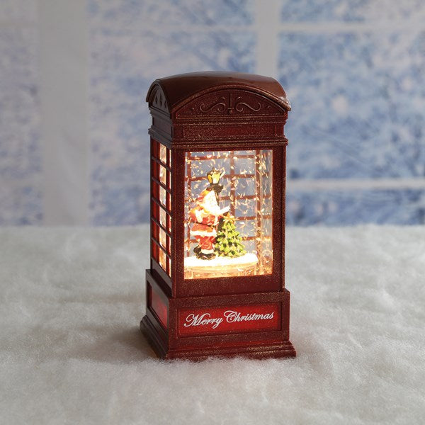 ST LED Santa Phone Box Spinner 16cm