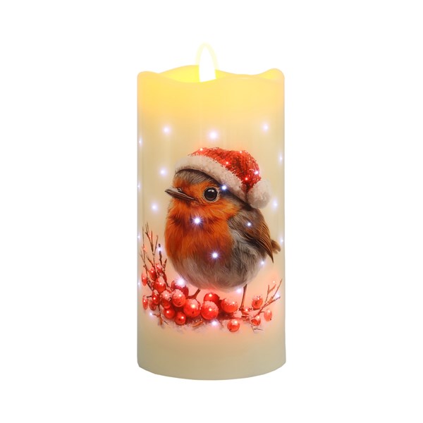 ST LED Robin Candle 7.5x15cm