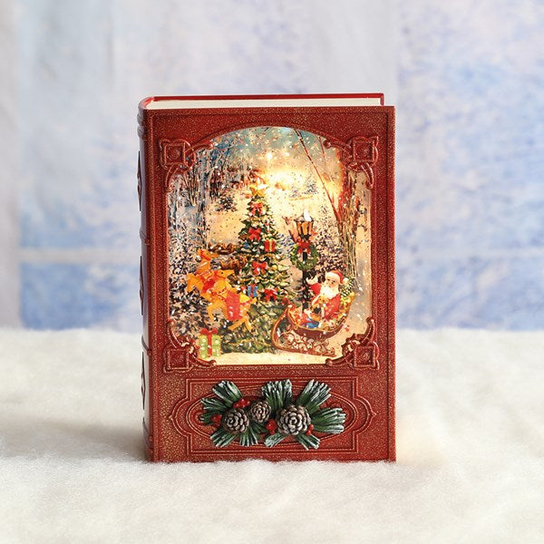 ST LED Santa Book Spinner 19cm
